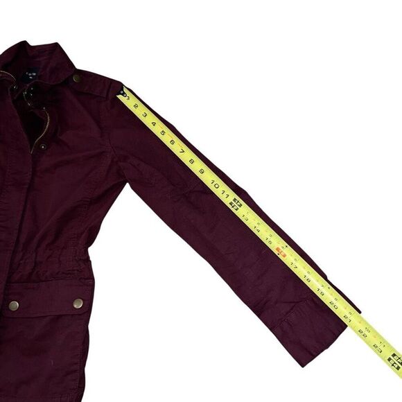 LOVE TREE Burgundy Full Zip Utility Jacket Size S - Picture 7 of 8